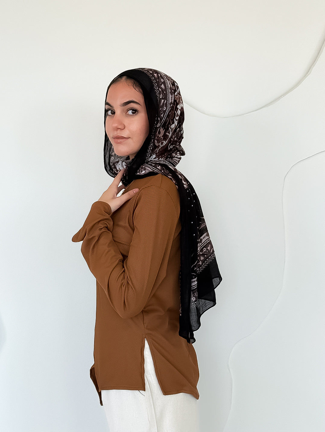 Camel Ribbed Top
