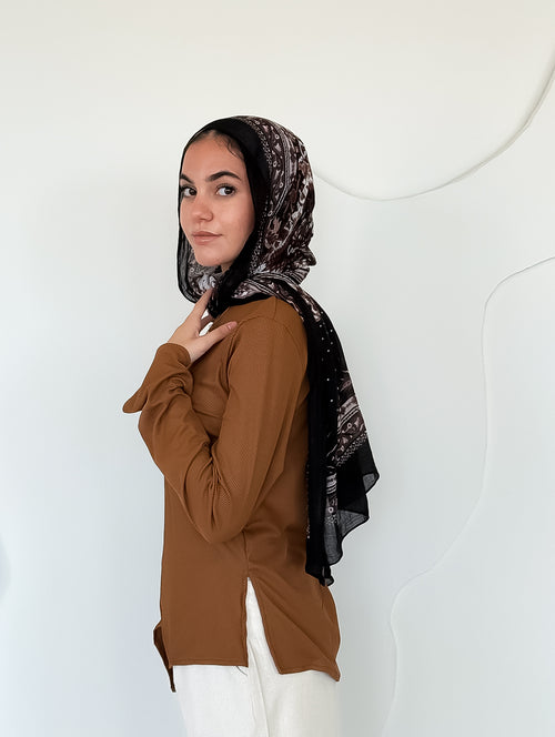 Camel Ribbed Top