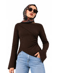 Dark Brown Ribbed Top