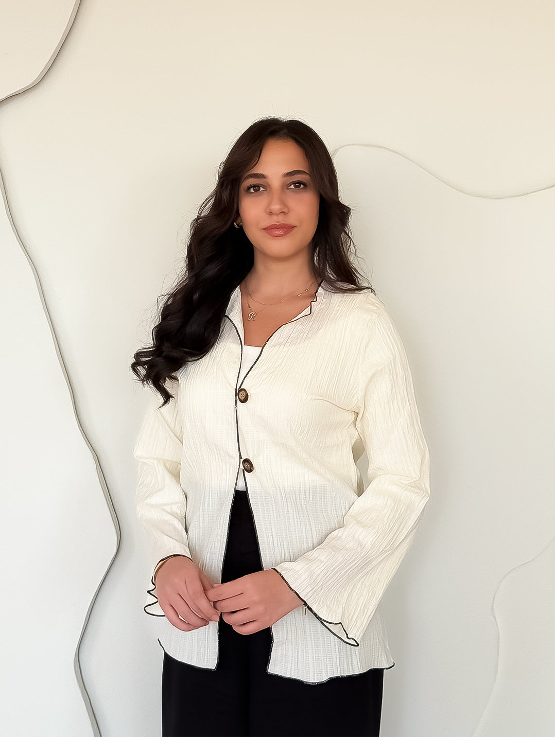 Cream Flare Blouse