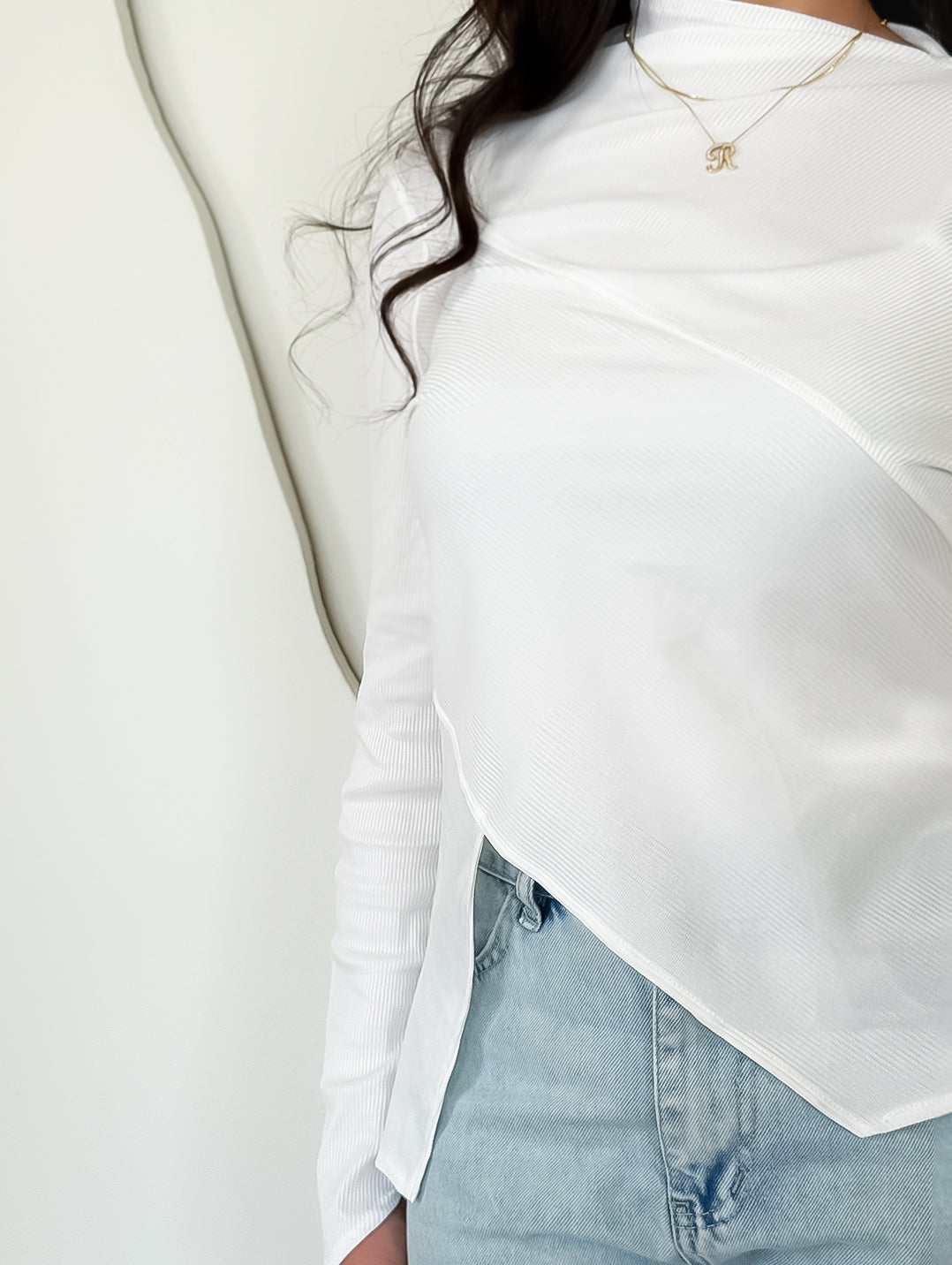 Off White Ribbed Top