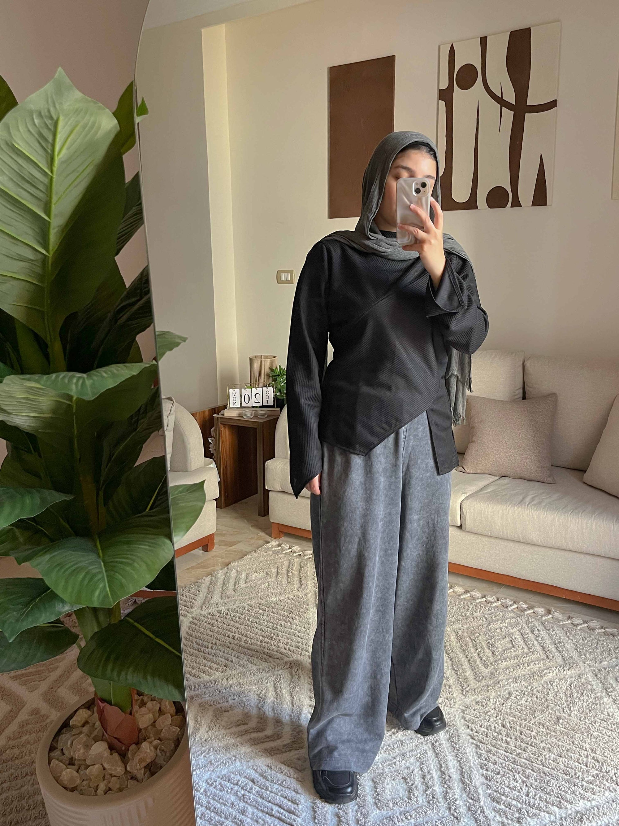 Fall Black Ribbed Top