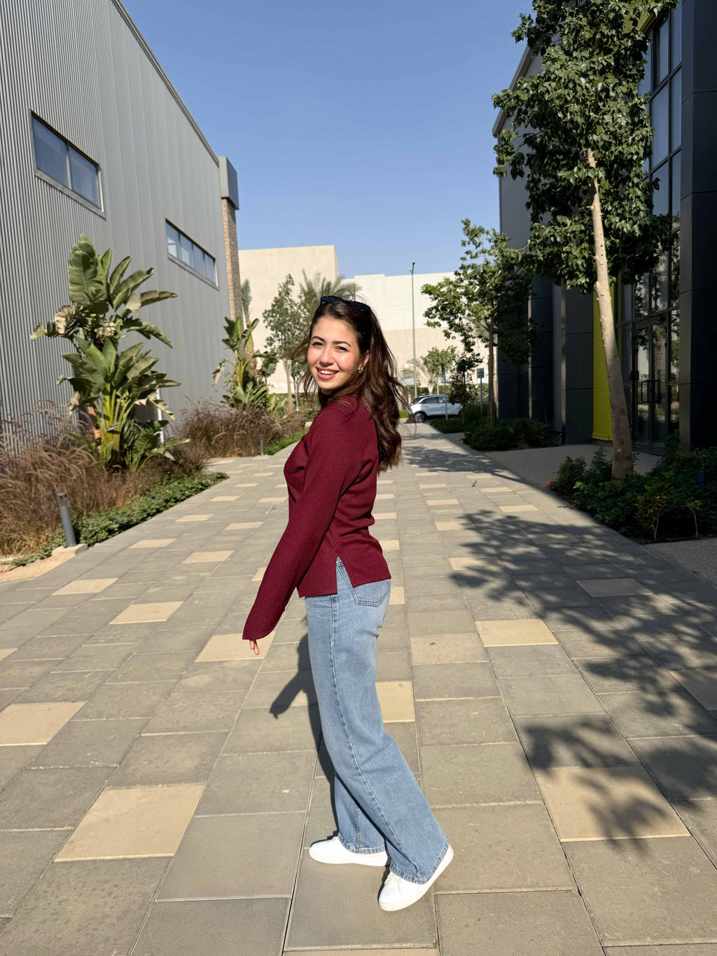 Fall Burgundy Ribbed Top