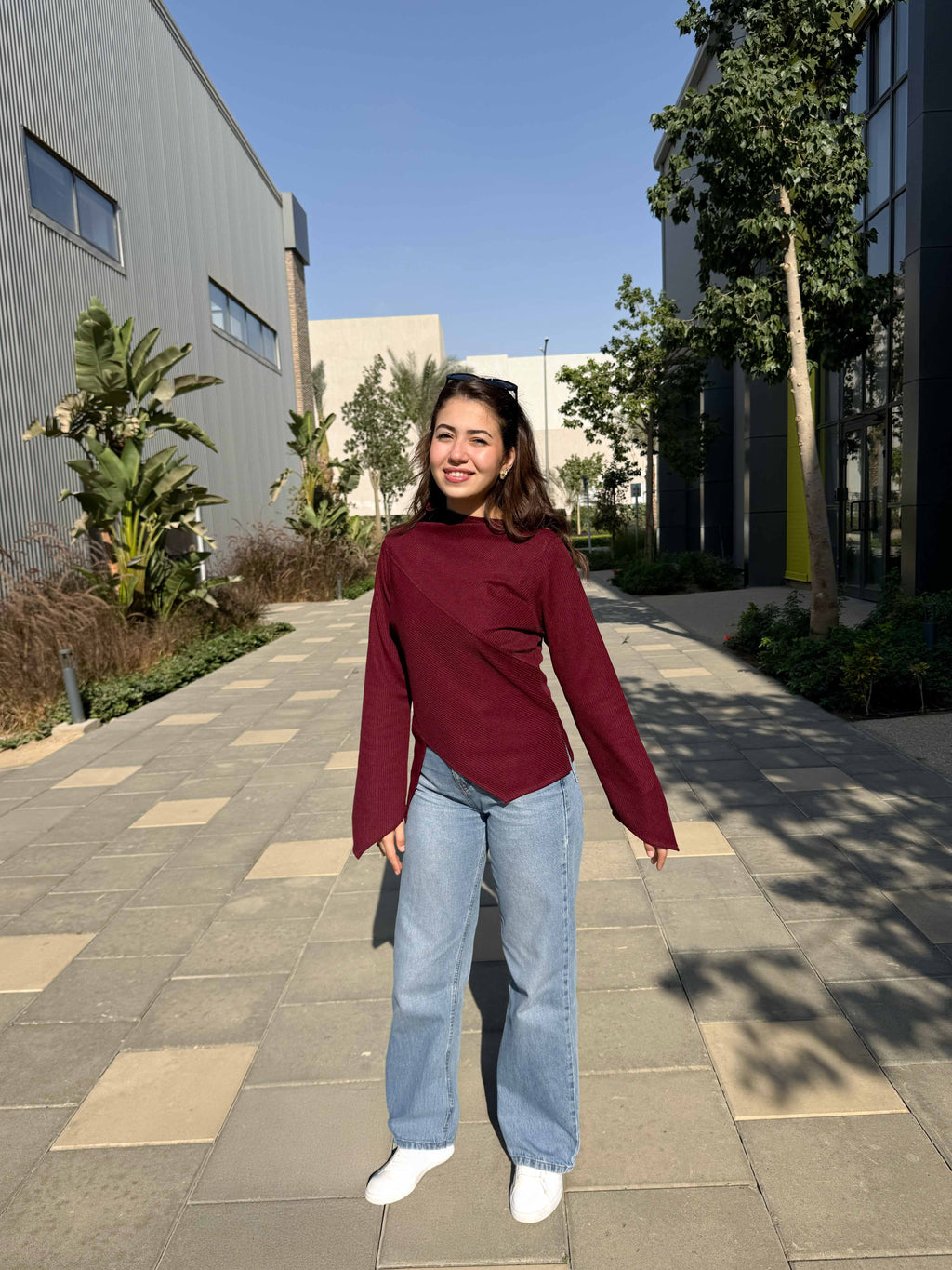 Fall Burgundy Ribbed Top