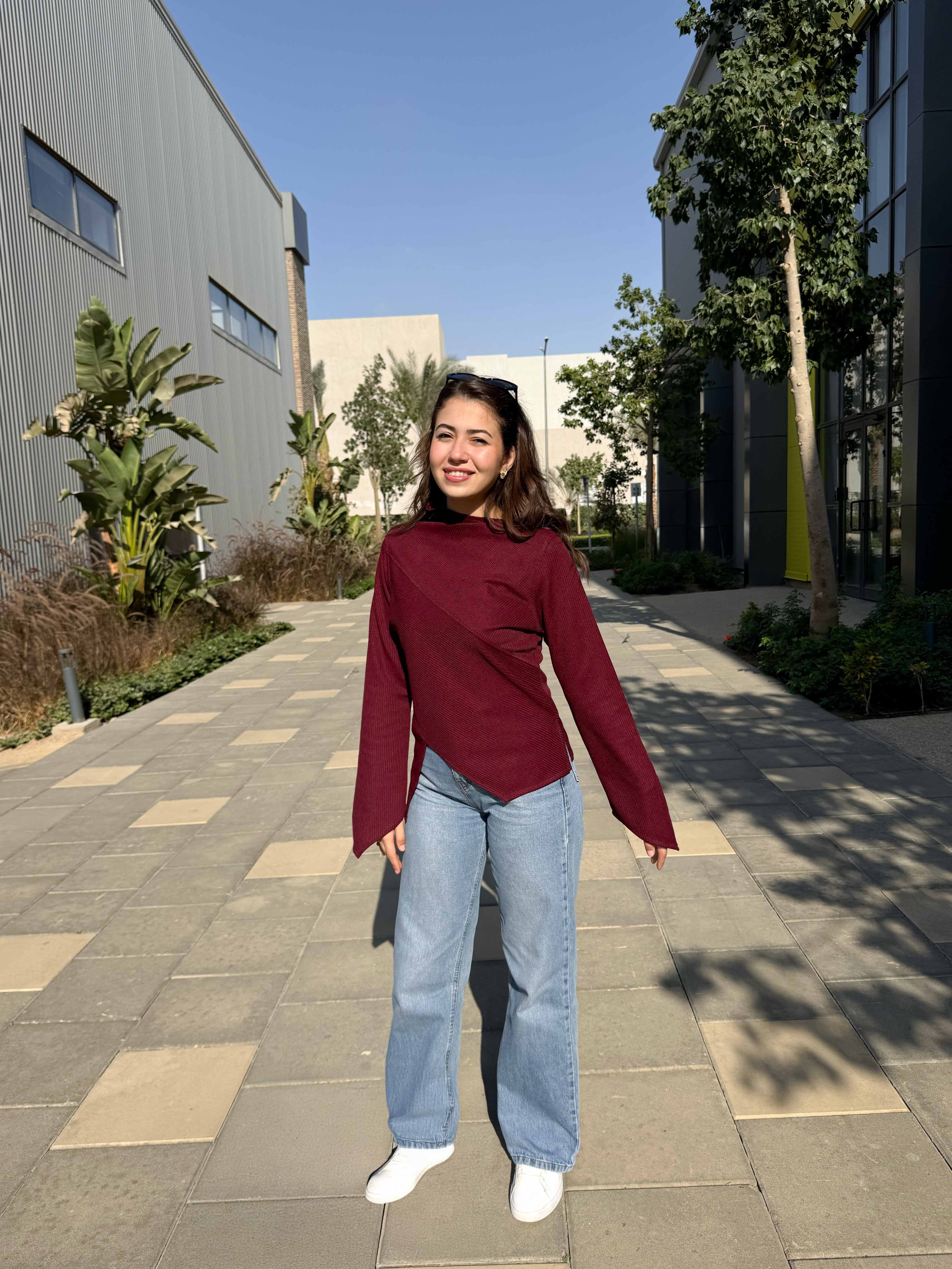Fall Burgundy Ribbed Top