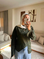 Fall Olive Ribbed Top