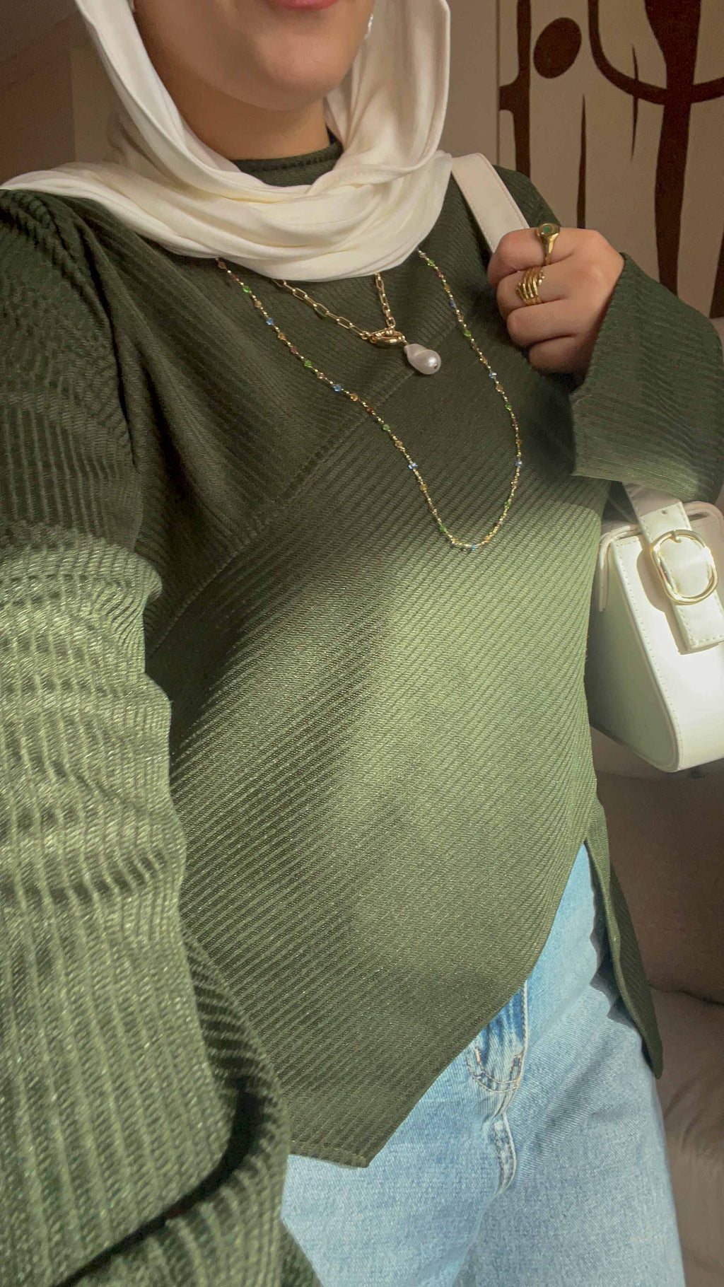 Fall Olive Ribbed Top