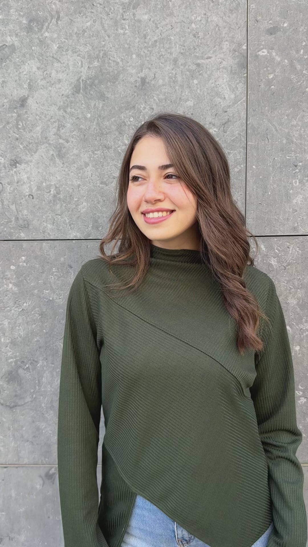 Fall Olive Ribbed Top