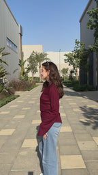 Fall Burgundy Ribbed Top