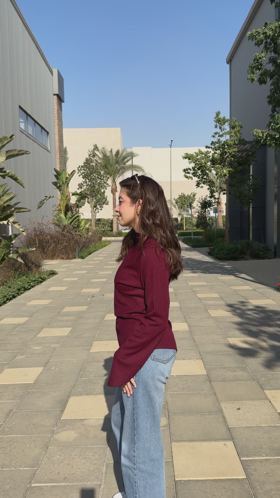 Fall Burgundy Ribbed Top