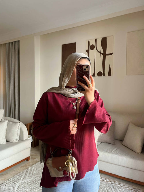 Burgundy Lace Top